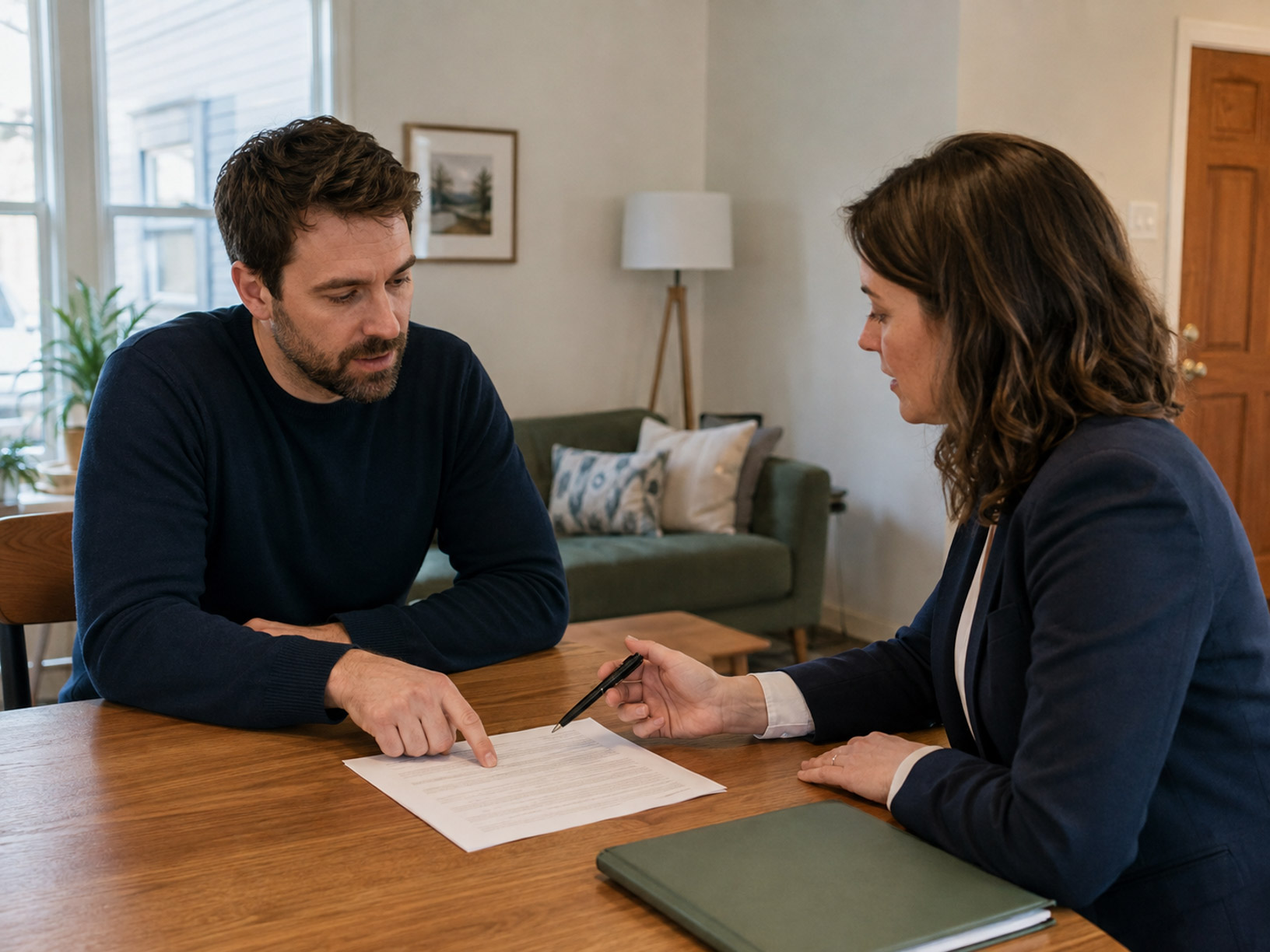 Prospective Spokane renters reviewing a lease together before signing